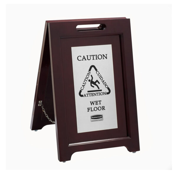 EXECUTIVE WOODEN MULTI-LINGUAL CAUTION SIGN-SYDNEYCLEANINGSUPPLIES